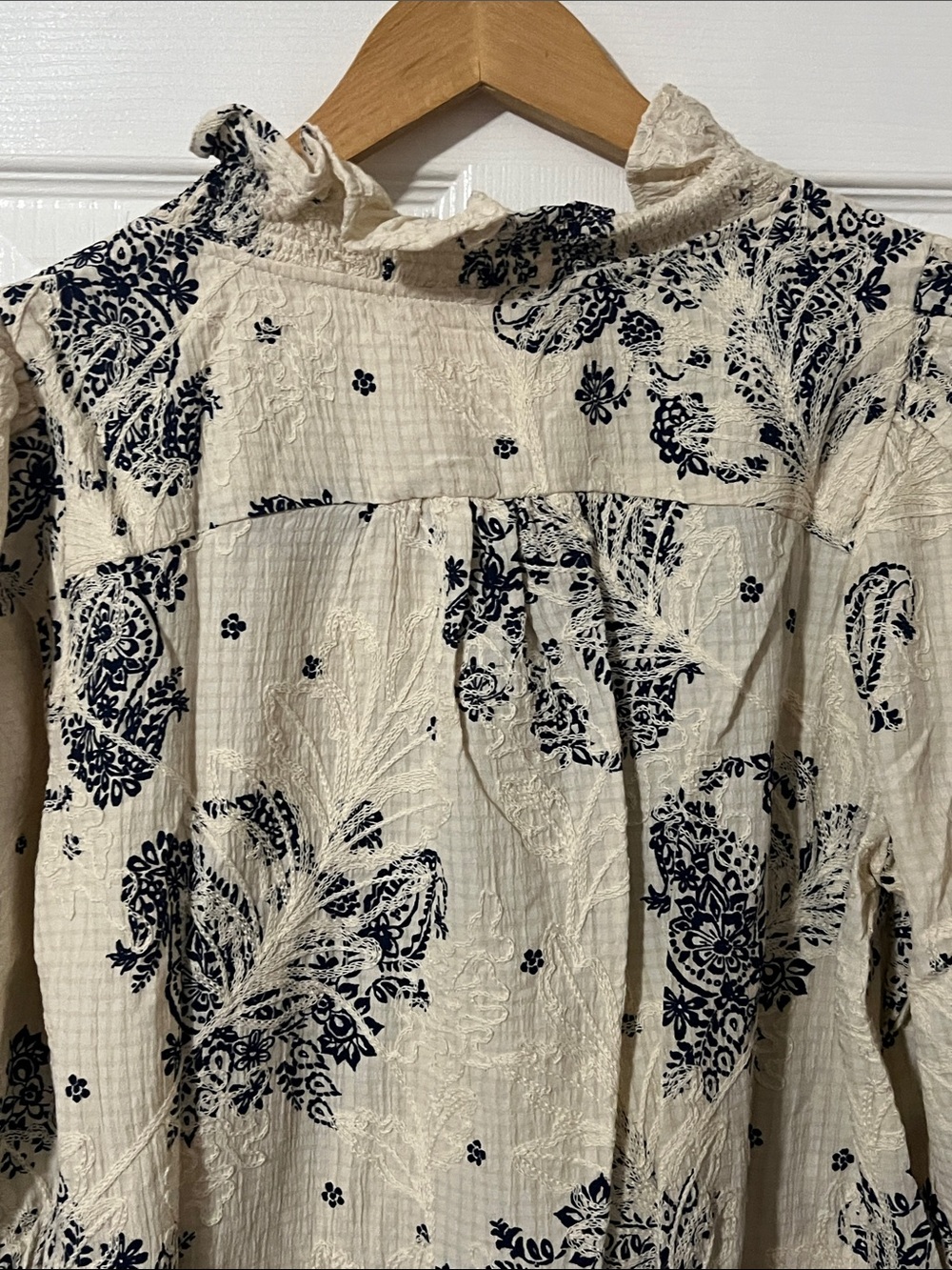 NWT Umgee Blouse Large Navy Dsesign - Picture 11 of 16